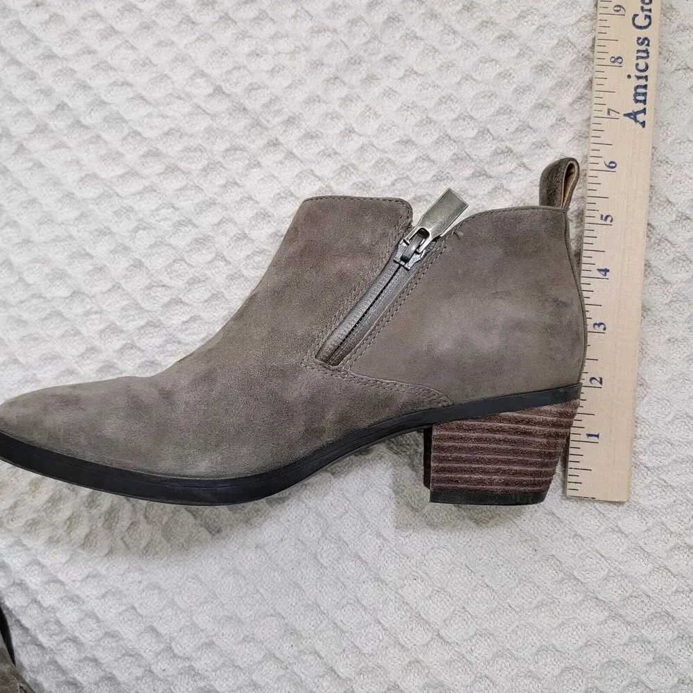 Vionic Womens Cecily Ankle Boots Stone  Suede Waterproof‎ Size 7 EUC